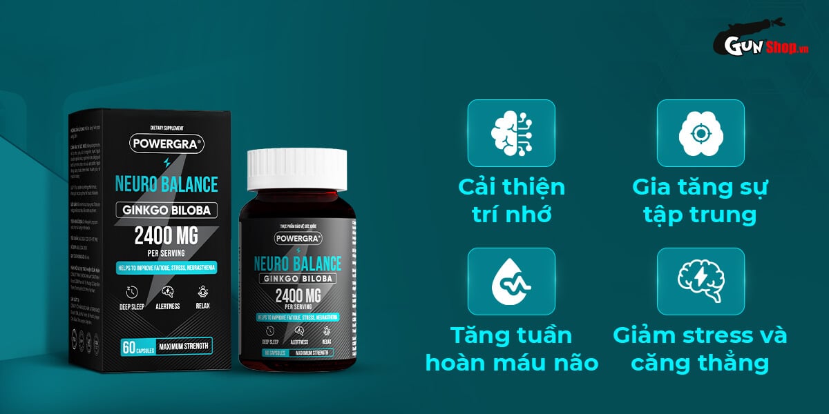 Viên uống bổ não, tăng cường trí nhớ Powergra Neuro Balance