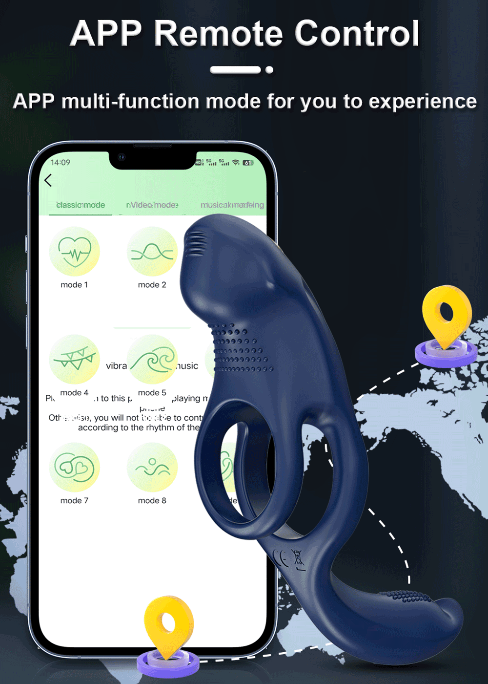 Vòng đeo dương vật Love Spouse rung điều khiển qua app kích thích điểm G