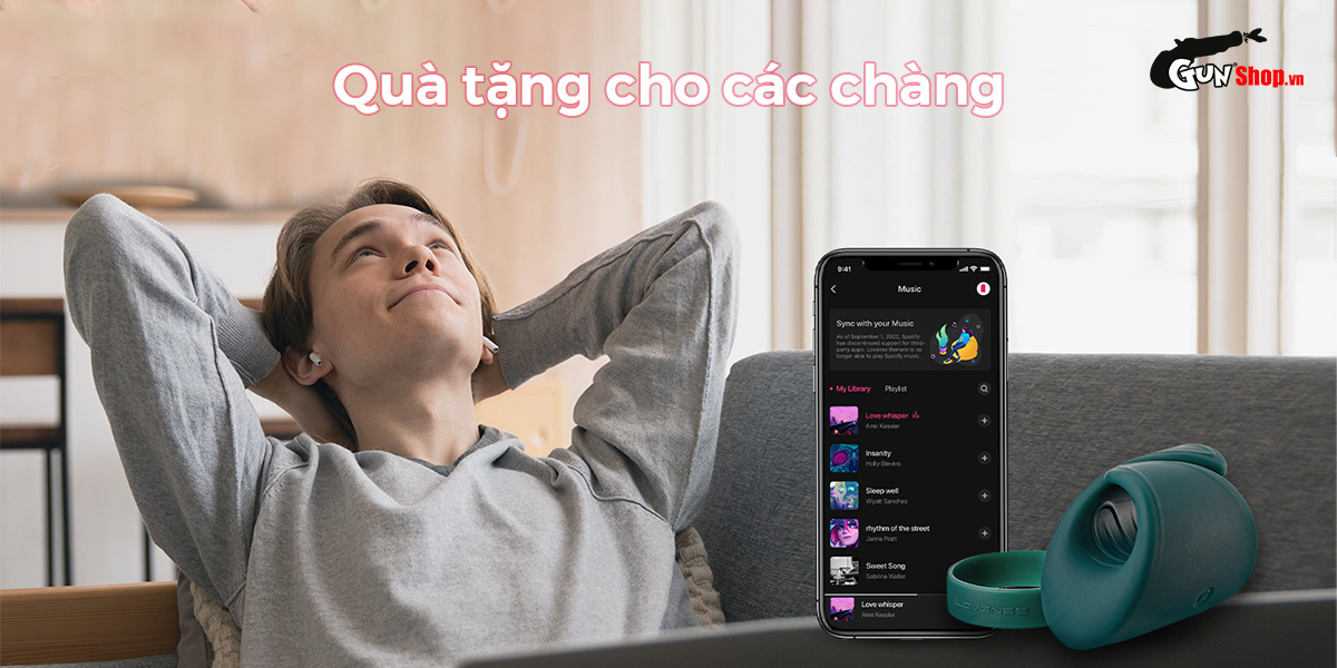 Vòng Đeo Dương Vật Lovense Gush Điều Khiển App Tăng Khoái Cảm Nam