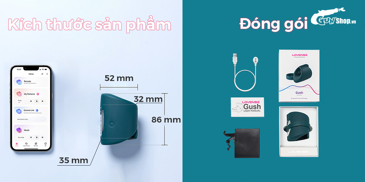 Vòng Đeo Dương Vật Lovense Gush Điều Khiển App Tăng Khoái Cảm Nam