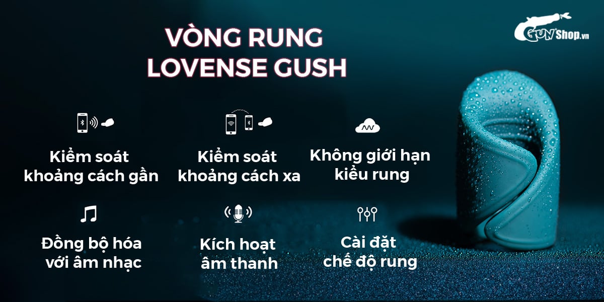 Vòng Đeo Dương Vật Lovense Gush Điều Khiển App Tăng Khoái Cảm Nam