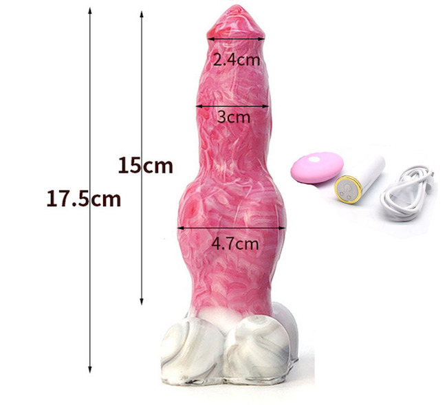 Dương vật giả chó sói FAAK Hellfire có rung bắn tinh silicon an toàn mềm mại