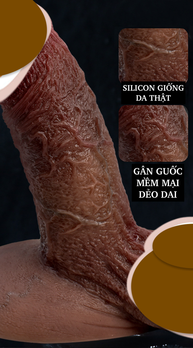 Dương vật giả siêu lớn đen size L giống thật, rung kích thích mạnh