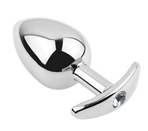 Phích inox hậu môn đính đá size vừa 3.4cm an toàn dễ dùng cho người mới