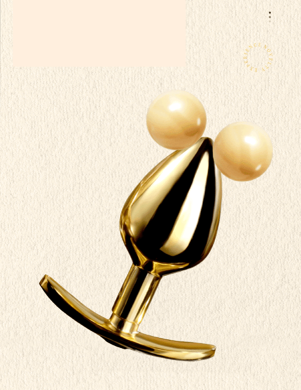 Phích inox cắm hậu môn Anal Toy vàng đính đá tinh tế tăng hưng phấn BDSM