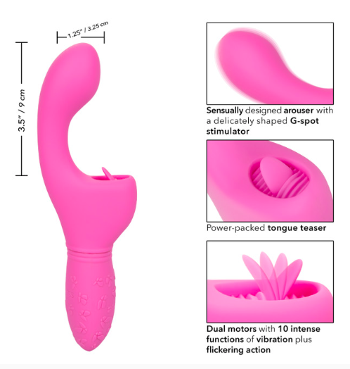 Dương vật giả CalExotics Kiss Flicker rung liếm điểm G