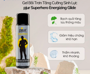 Gel bôi trơn Pjur Superhero tăng sinh lực nam chiết xuất bạch quả