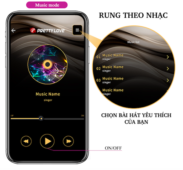 Trứng rung Pretty Love Elvira se khít âm đạo điều khiển app