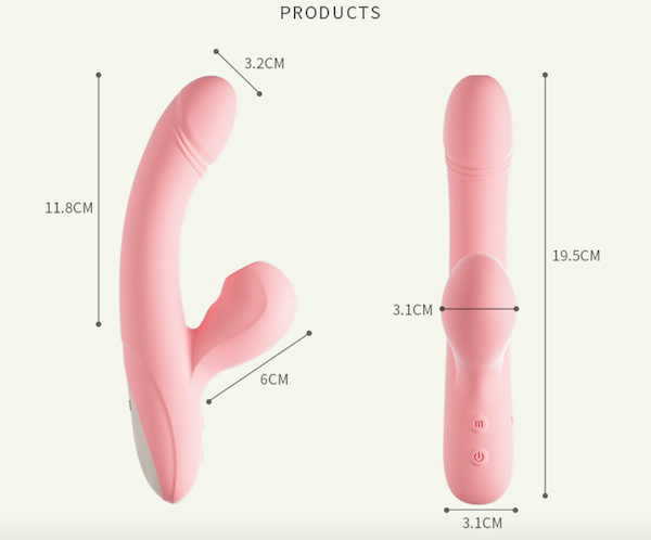 Dương vật giả Jiuuy Gummy Stick rung bú mút nhiệt kích thích điểm G