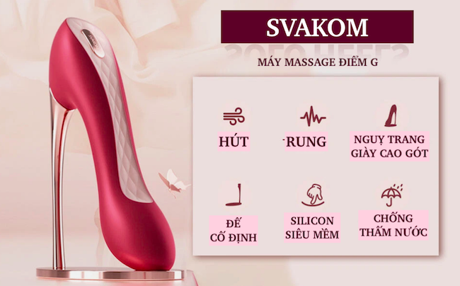Máy massage Svakom Hill Shoe hai đầu rung bú hút cực đã