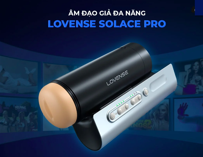 Âm đạo giả Lovense Solace Pro AI kết nối app rung mạnh mẽ