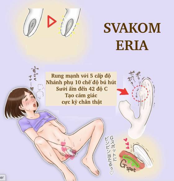 Dương Vật Giả Svakom Eria Rung Mút Sưởi Ấm Kích Thích Vùng Kín