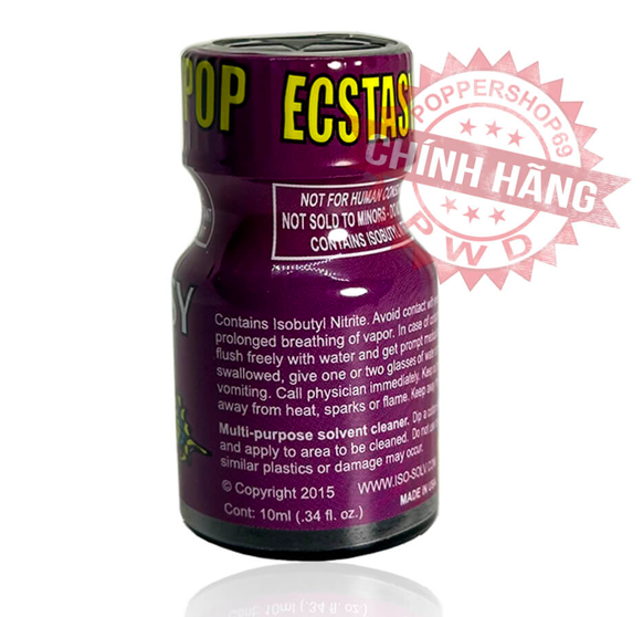 Popper Ecstasy Pop 10ml chai hít khoái cảm mạnh êm không đau đầu