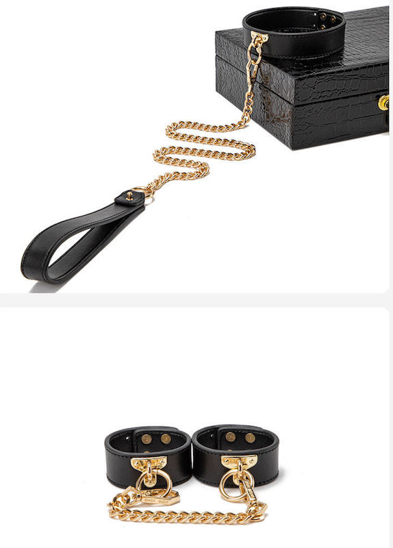 Bộ đồ chơi 8 món bạo dâm BDSM cao cấp sang trọng màu đen đỏ cực đẹp