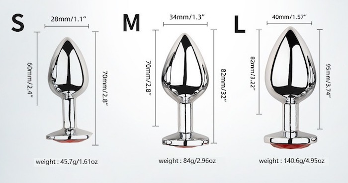 Phích Inox Cắm Hậu Môn Màu Bạc Đính Đá Size Nhỏ 2.8cm Tăng Cảm Giác Mới