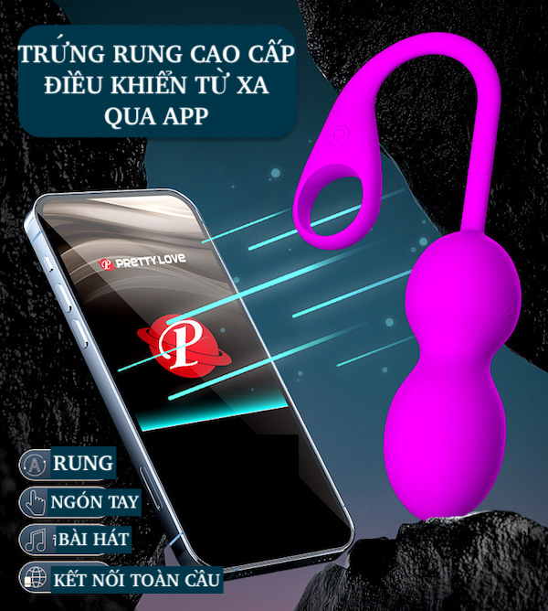 Trứng rung Pretty Love Elvira se khít âm đạo điều khiển app