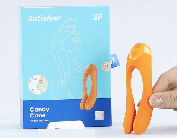 Satisfyer Candy Cane máy rung ngón tay kích thích nhũ hoa cô bé