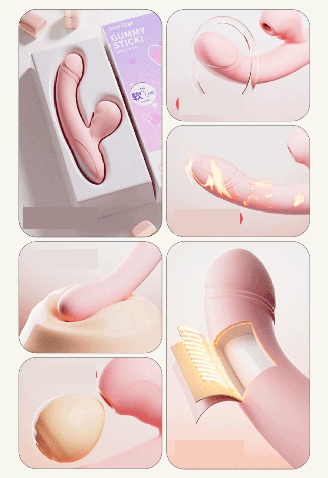 Dương vật giả Jiuuy Gummy Stick rung bú mút nhiệt kích thích điểm G
