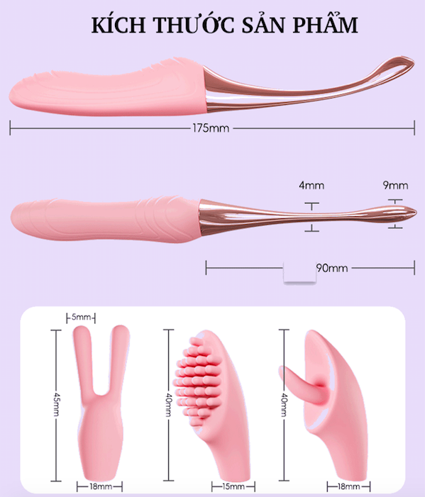 Thanh rung massage 2 đầu Jiuai Tanchun silicone mềm mại kích thích