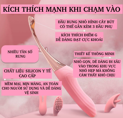 Thanh rung massage 2 đầu Jiuai Tanchun silicone mềm mại kích thích