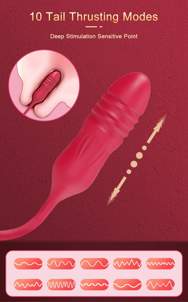 Trứng rung hoa hồng rung thụt lưỡi liếm massage điểm G nữ