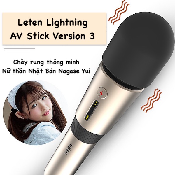 Chày rung Leten Lightning AV Stick Version 3 máy massage phiên bản cao cấp