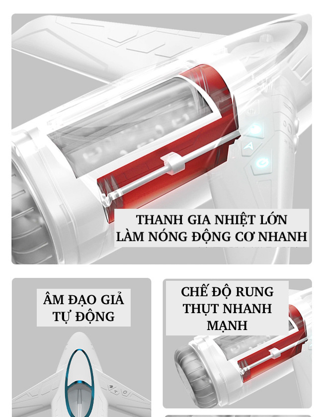Âm đạo giả máy bay thương mại rung thụt toả nhiệt 42 độ