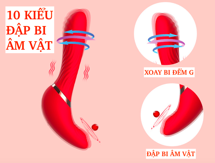 Nalone Noah máy massage xoay bi rung đập âm vật mạnh mẽ thăng hoa