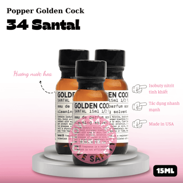 Popper Golden Cock Santal 15ml chính hãng mùi hương đặc biệt
