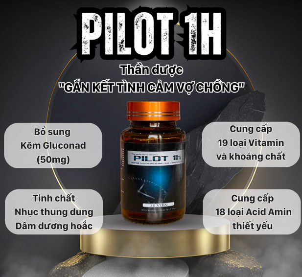 Viên uống Pilot 1h bổ thận tráng dương chiết xuất thảo mộc tự nhiên