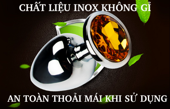 Phích Inox Cắm Hậu Môn Màu Bạc Đính Đá Size Nhỏ 2.8cm Tăng Cảm Giác Mới