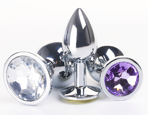 Phích Inox Cắm Hậu Môn Màu Bạc Đính Đá Size Nhỏ 2.8cm Tăng Cảm Giác Mới