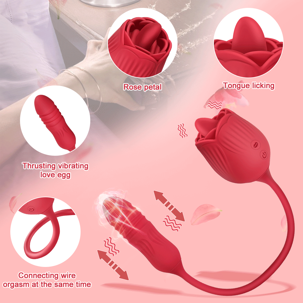 Trứng rung hoa hồng rung thụt lưỡi liếm massage điểm G nữ