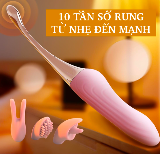 Thanh rung massage 2 đầu Jiuai Tanchun silicone mềm mại kích thích