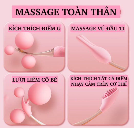 Thanh rung massage 2 đầu Jiuai Tanchun silicone mềm mại kích thích