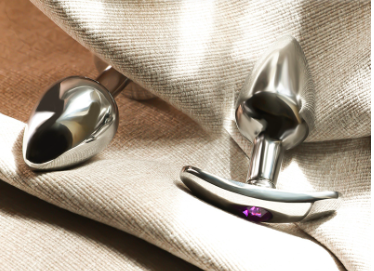 Phích inox hậu môn đính đá size vừa 3.4cm an toàn dễ dùng cho người mới