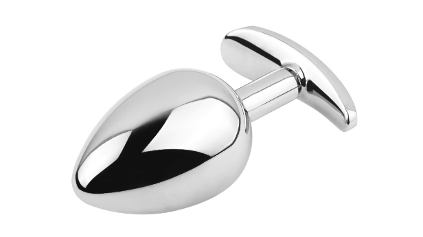 Phích inox hậu môn đính đá size vừa 3.4cm an toàn dễ dùng cho người mới