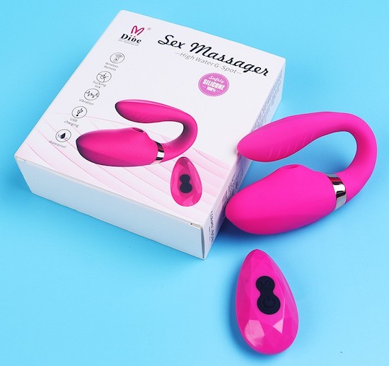 Trứng rung Dibe 2 đầu chữ C rung bú mút thổi điều khiển từ xa