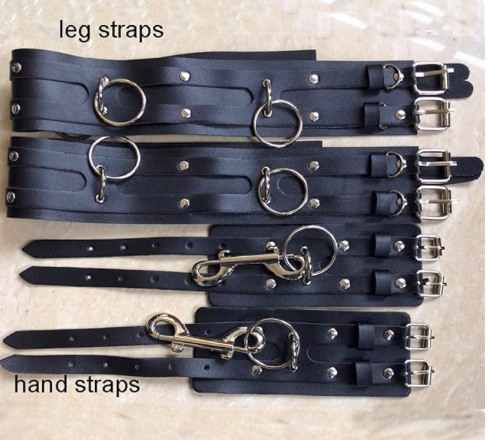 Bộ thắt lưng khóa tay liền đùi da PU đỏ bạo dâm kích thích