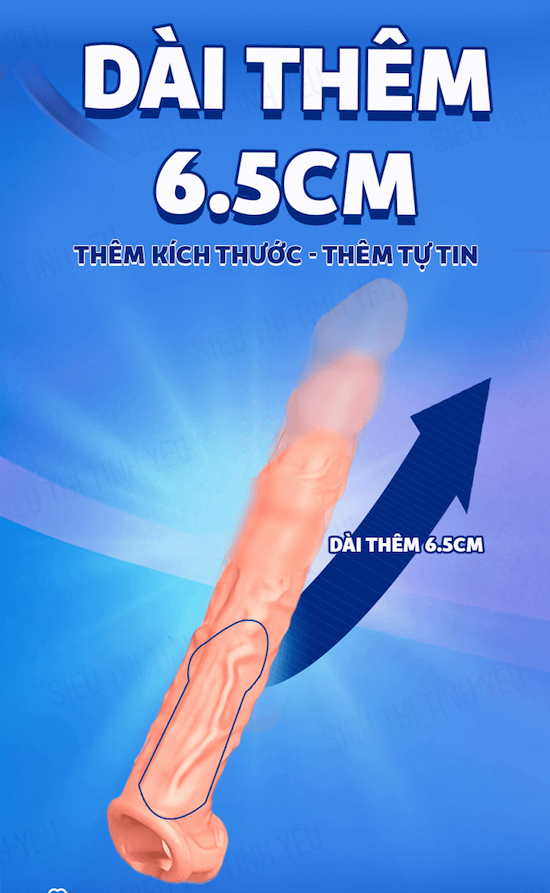 Bao cao su đôn dên có quai đeo tròng bìu da người giống thật