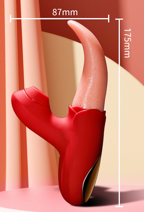 Lưỡi liếm hoa hồng có nhánh rung bú hút thổi 10 chế độ