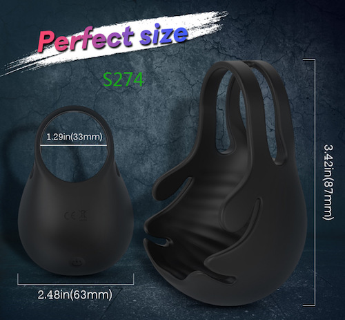 Vòng đeo dương vật S-Hande Nest-RCT có rung massage bìu điều khiển từ xa