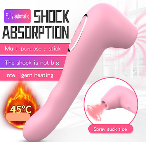 Máy bú mút kết hợp chày rung hai đầu toả nhiệt kích thích điểm G