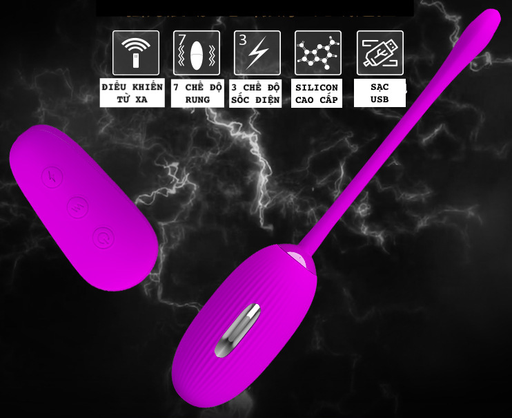 Trứng rung sốc điện Pretty Love Shock Fun không dây điều khiển từ xa