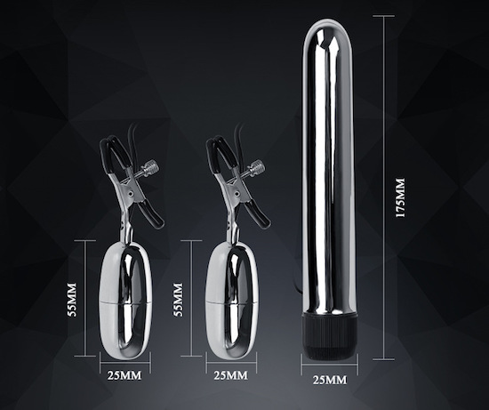 Bộ thanh rung điểm G Turbo Nippleclamps kèm kẹp vú kích thích