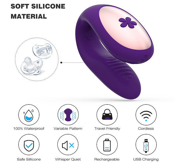 Máy massage âm đạo rung 2 đầu EasyToys điều khiển từ xa
