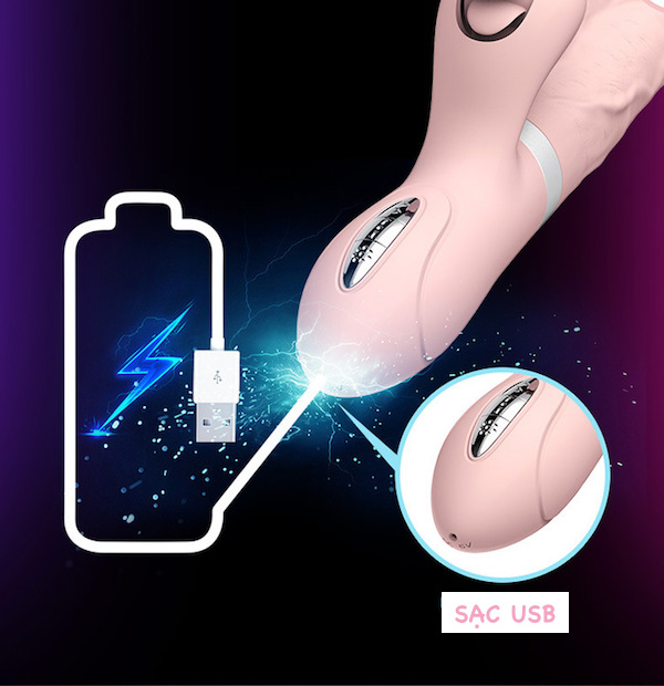 Dương vật cao cấp rung thụt tỏa nhiệt kết hợp lưỡi liếm siêu mềm - Vibrator Evo Mars