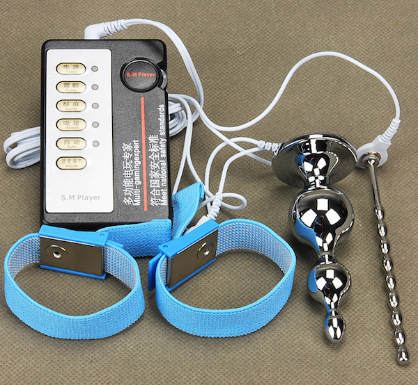 Bộ xung điện kích thích hậu môn niệu đạo bằng kim loại sextoy bạo dâm