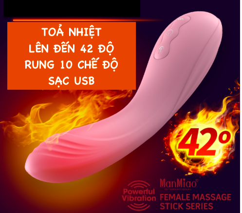 Máy rung Heated Vibrator ManMiao sưởi ấm, 10 chế độ rung đa năng