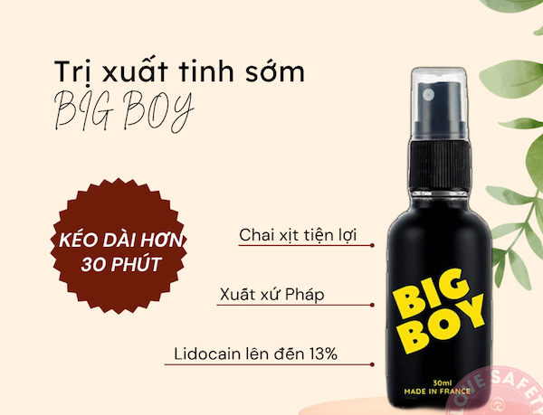 Chai xịt Big Boy 30ml kéo dài quan hệ chống xuất tinh sớm
